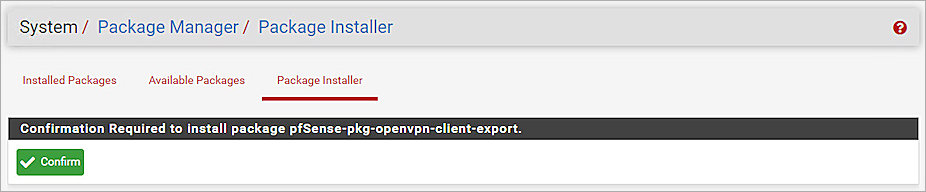 Screenshot of pfSense, Package Manager 1